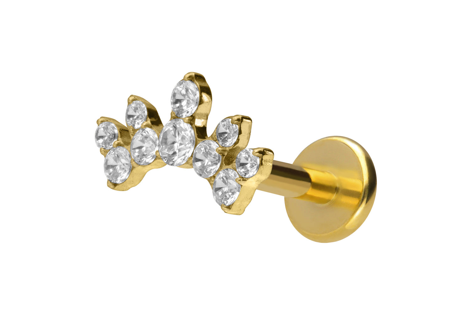 Titan Labret Piercing mit Innengewinde KRISTALLBOGEN